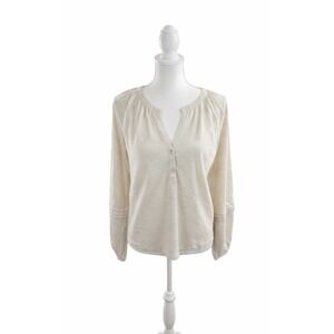 NWT CALYPSO ST BARTH Women's 100% Linen Casual Popover Top Beige Medium